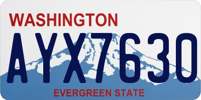 WA license plate AYX7630