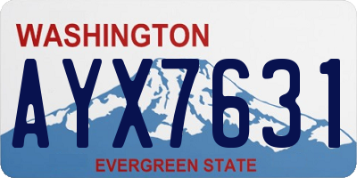 WA license plate AYX7631