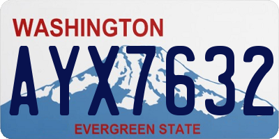 WA license plate AYX7632