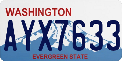 WA license plate AYX7633