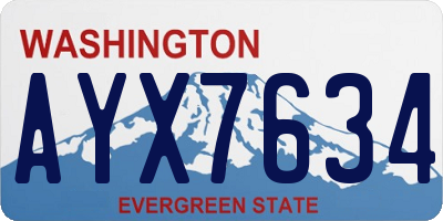 WA license plate AYX7634