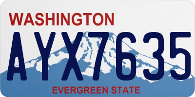 WA license plate AYX7635