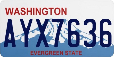 WA license plate AYX7636