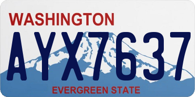 WA license plate AYX7637