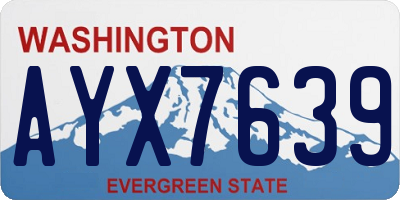 WA license plate AYX7639