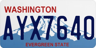 WA license plate AYX7640