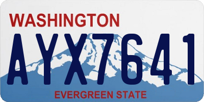 WA license plate AYX7641