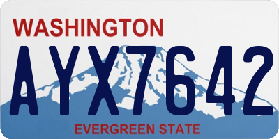 WA license plate AYX7642