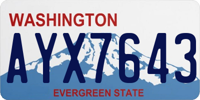 WA license plate AYX7643