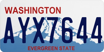 WA license plate AYX7644