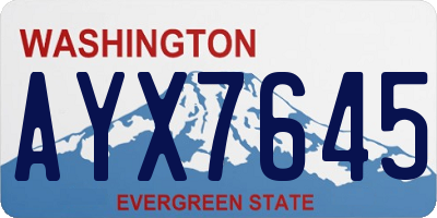 WA license plate AYX7645