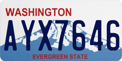 WA license plate AYX7646