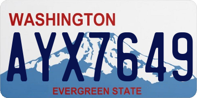 WA license plate AYX7649