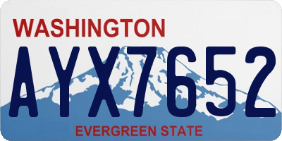 WA license plate AYX7652