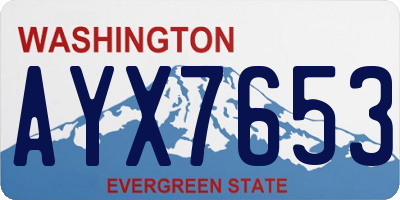 WA license plate AYX7653