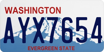 WA license plate AYX7654