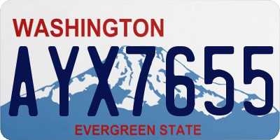 WA license plate AYX7655