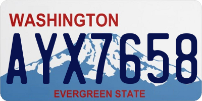 WA license plate AYX7658