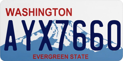 WA license plate AYX7660