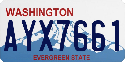 WA license plate AYX7661