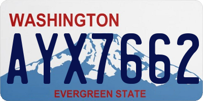 WA license plate AYX7662