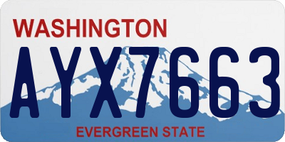 WA license plate AYX7663