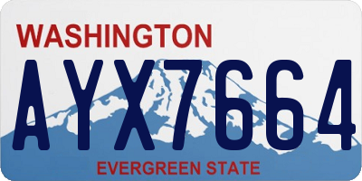 WA license plate AYX7664