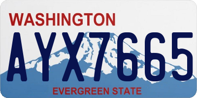 WA license plate AYX7665