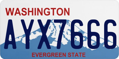 WA license plate AYX7666