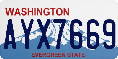 WA license plate AYX7669