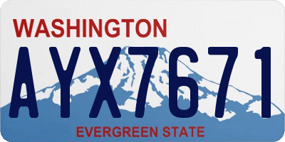 WA license plate AYX7671