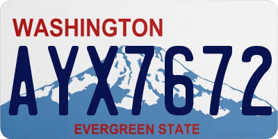 WA license plate AYX7672