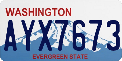 WA license plate AYX7673