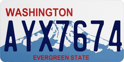 WA license plate AYX7674