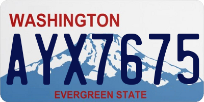 WA license plate AYX7675