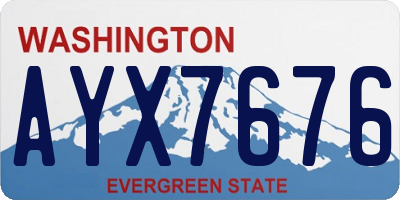 WA license plate AYX7676