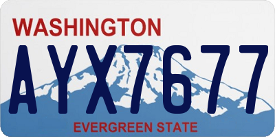 WA license plate AYX7677