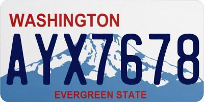 WA license plate AYX7678