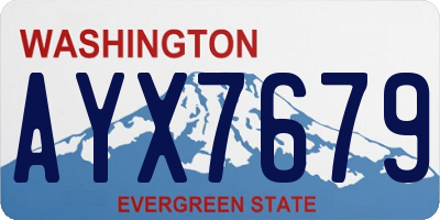 WA license plate AYX7679