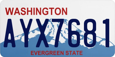 WA license plate AYX7681