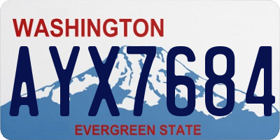 WA license plate AYX7684