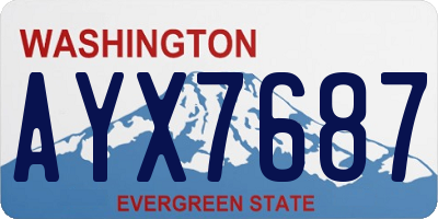 WA license plate AYX7687