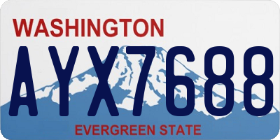 WA license plate AYX7688