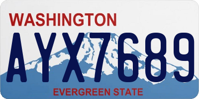 WA license plate AYX7689