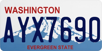 WA license plate AYX7690