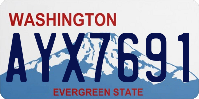 WA license plate AYX7691