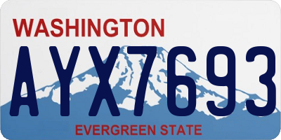 WA license plate AYX7693