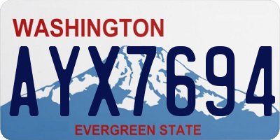 WA license plate AYX7694