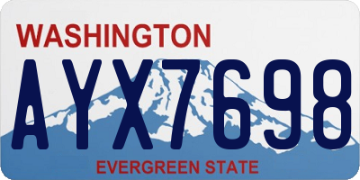 WA license plate AYX7698