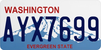 WA license plate AYX7699